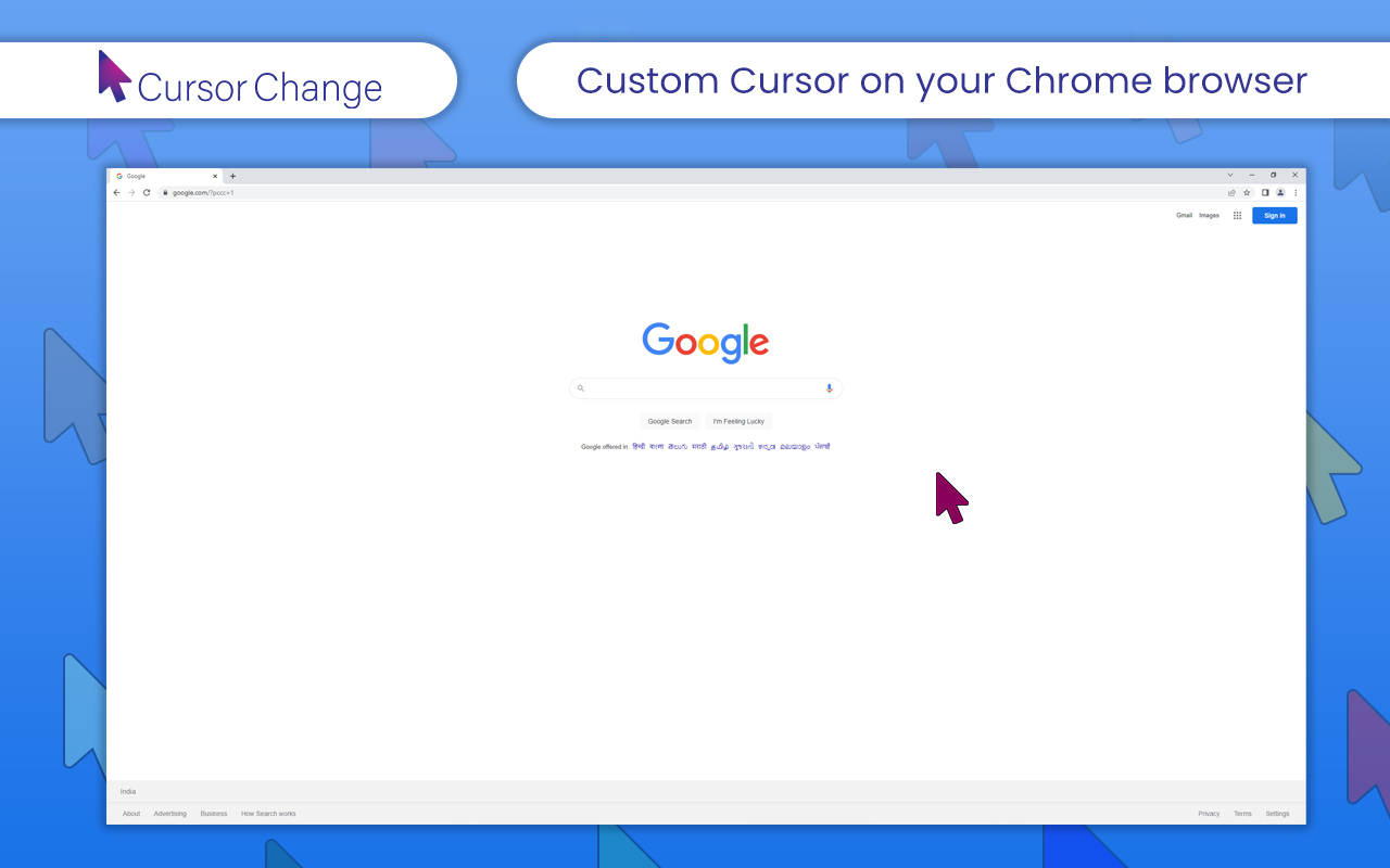 How to change mouse cursor in Google Chrome browser 